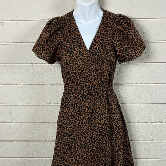 Madewell Wrap Leopard Mini Dress size XS - Picture 8 of 8